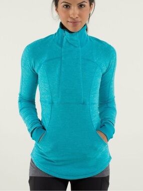 Lululemon Base Runner 1/2 Zip Jacket turquoise 4